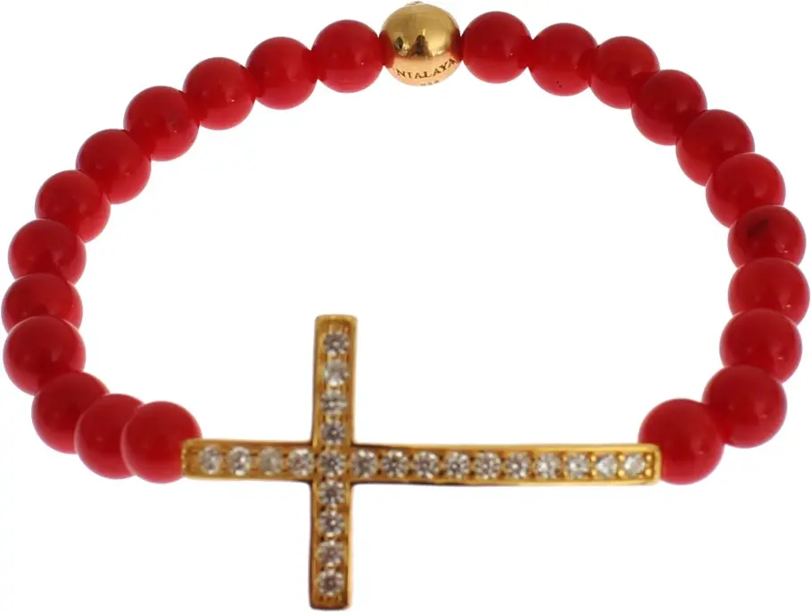 Armband Nialaya Jewelry Elegant Gold und Roter Koralle