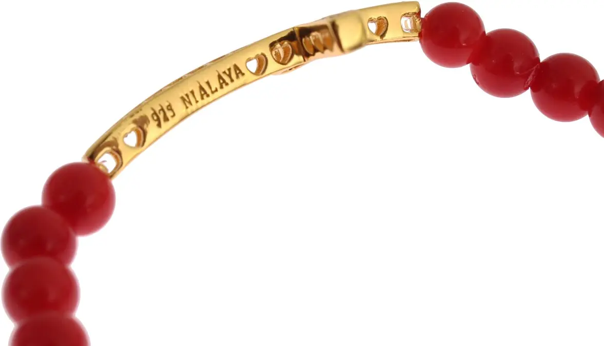 Armband Nialaya Jewelry Elegant Gold und Roter Koralle