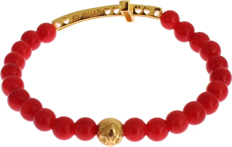 Armband Nialaya Jewelry Elegant Gold und Roter Koralle
