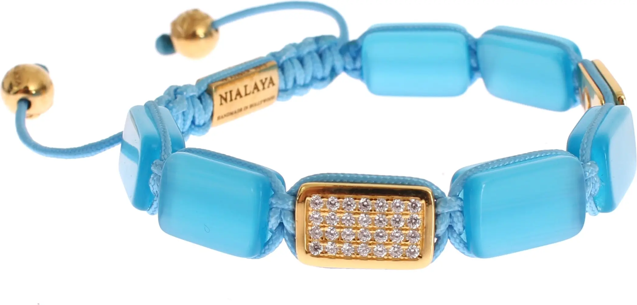 Armband Nialaya Jewelry Elegant Blaues Opal & Diamantbesetztes Schmuckstück