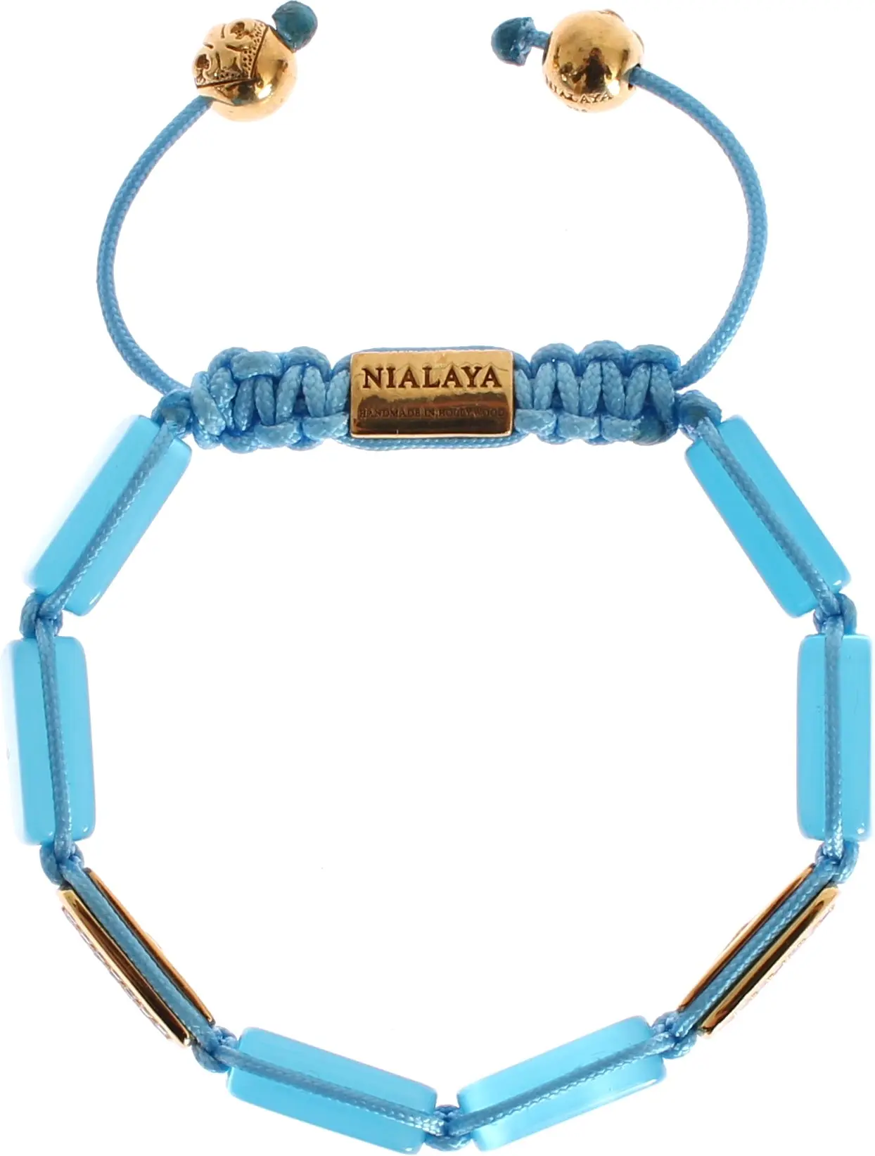 Armband Nialaya Jewelry Elegant Blaues Opal & Diamantbesetztes Schmuckstück