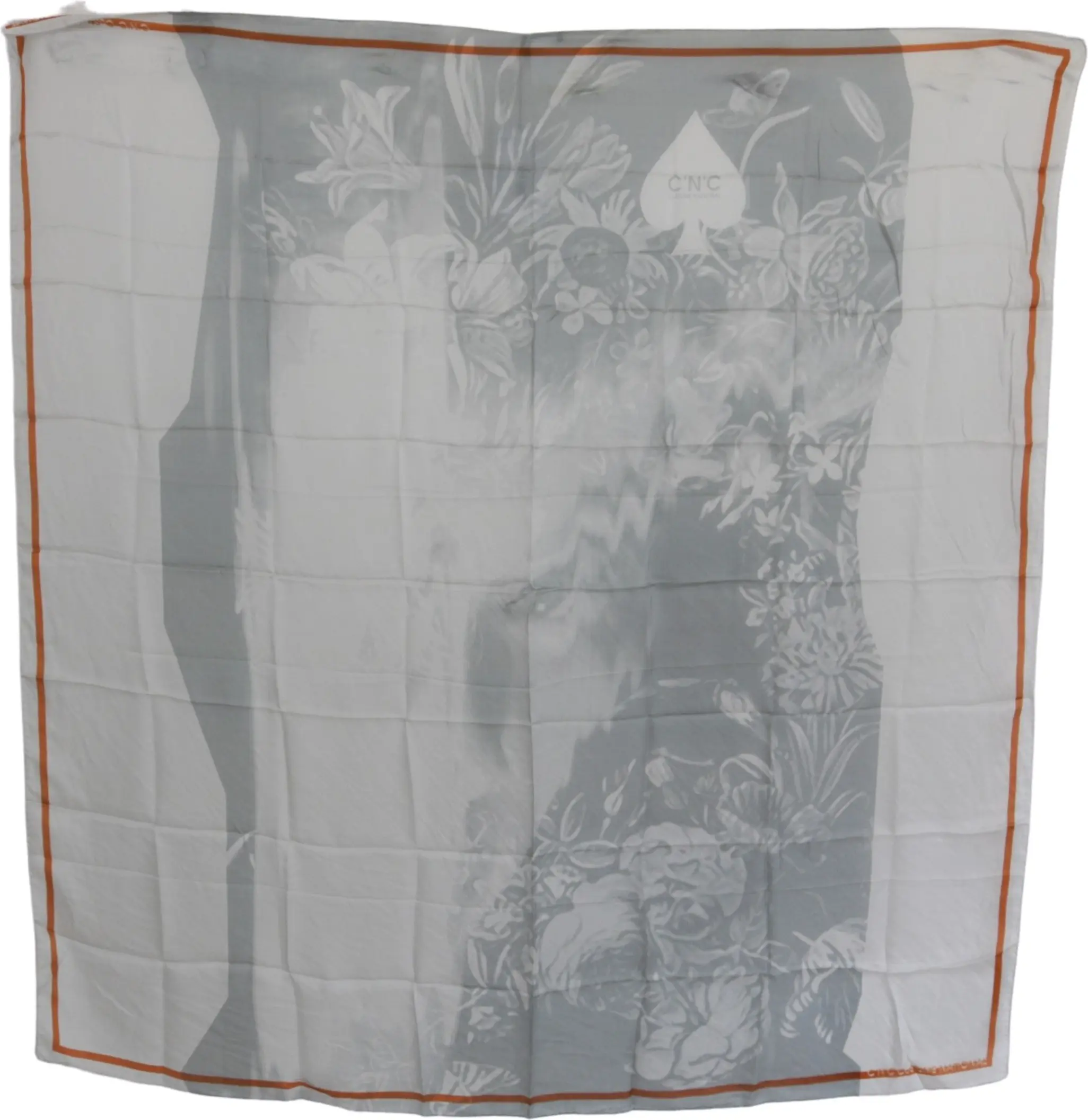 Scarf Costume National Elegant Floral Printed Silk