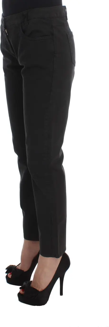 Jeans Costume National Black Cotton Capri Cropped Denim Jeans