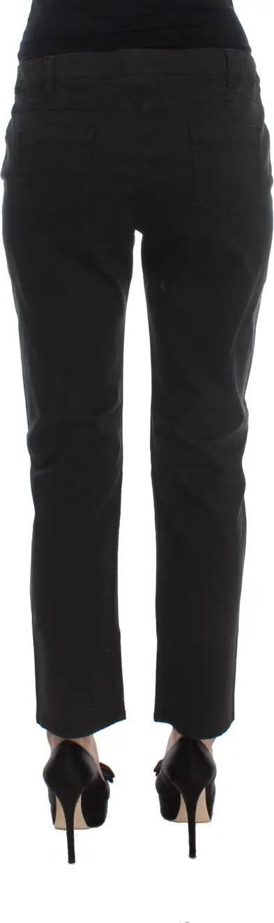Jeans Costume National Black Cotton Capri Cropped Denim Jeans