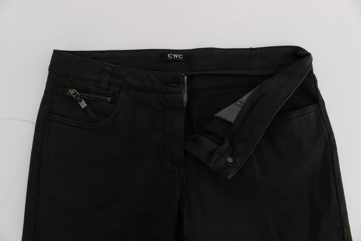 Jeans Costume National Black Cotton Capri Cropped Denim Jeans