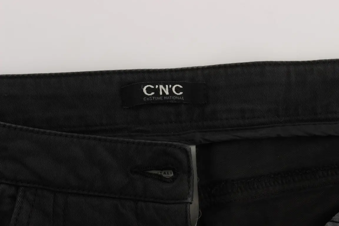 Jeans Costume National Black Cotton Capri Cropped Denim Jeans