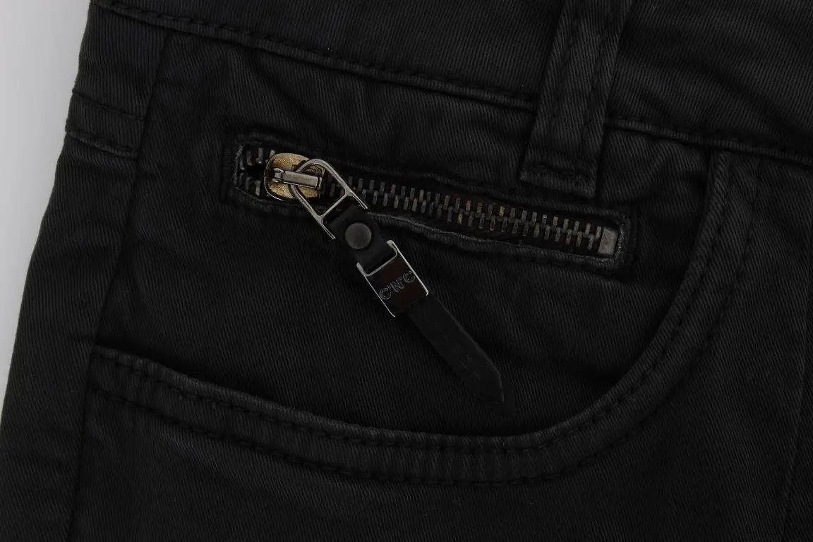 Jeans Costume National Black Cotton Capri Cropped Denim Jeans