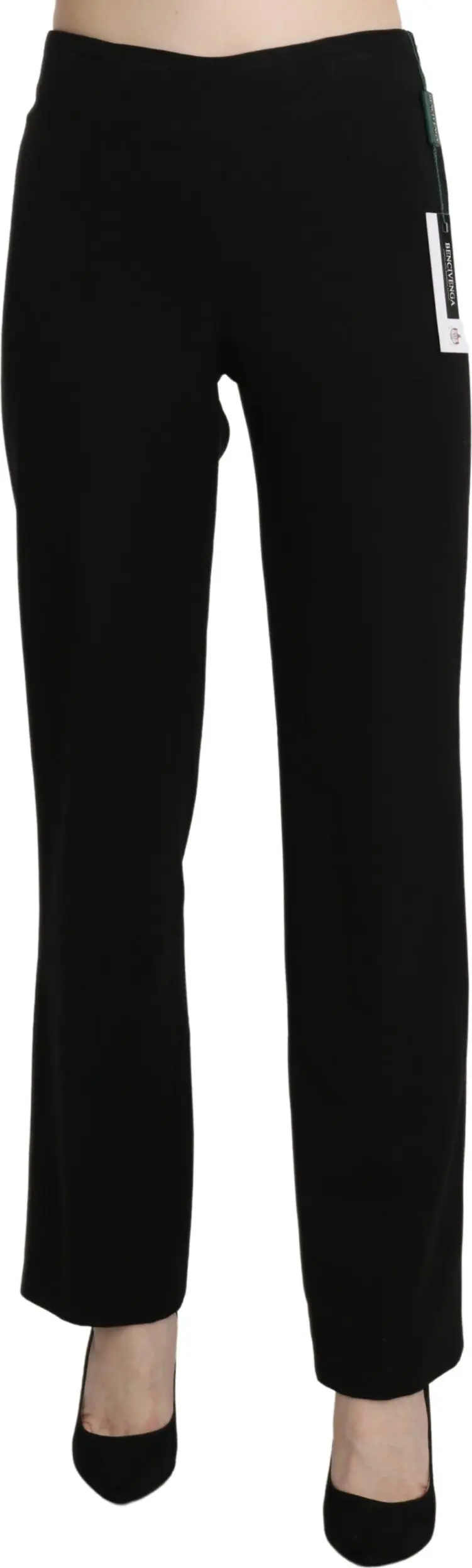 Black High Waist Straight Formal Dress Trouser BENCIVENGA