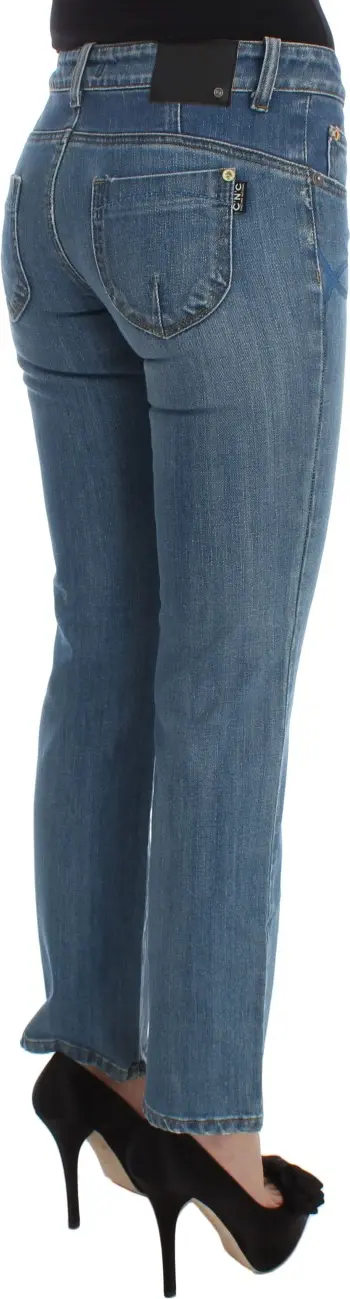 Jeans Costume National Blue Cotton Slim Fit Cropped