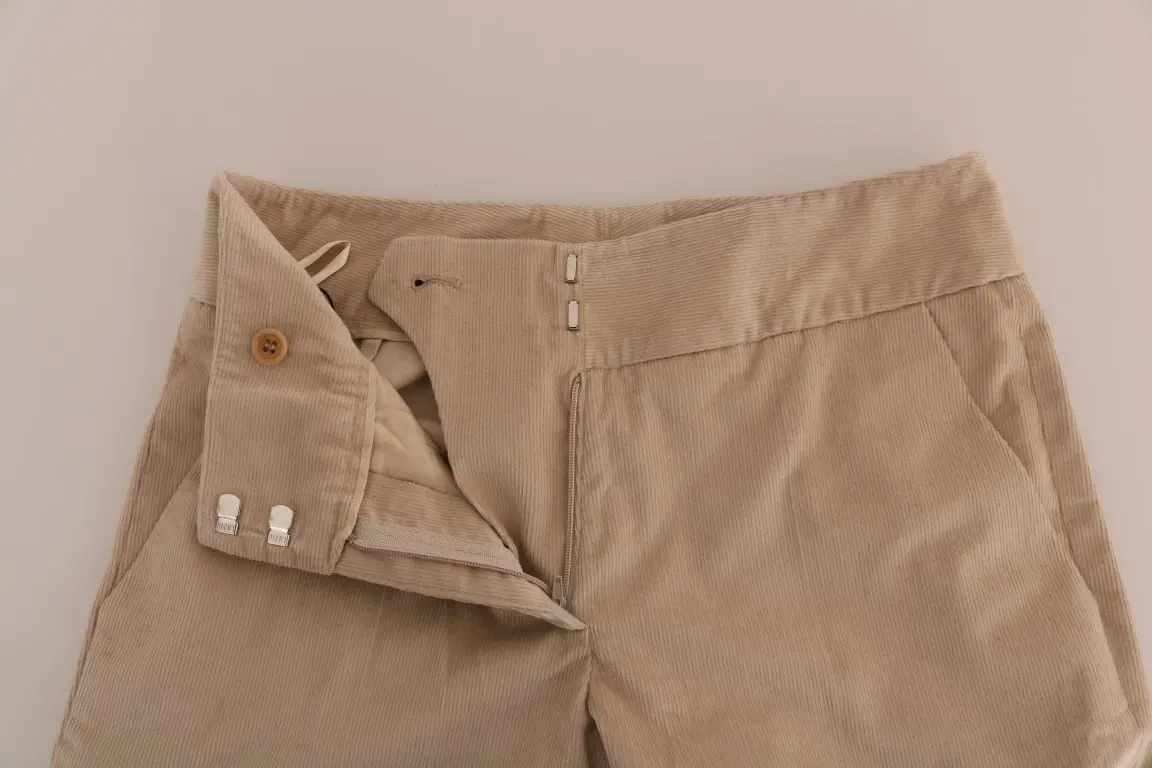 Pants Ermanno Scervino Beige Cotton Bootcut