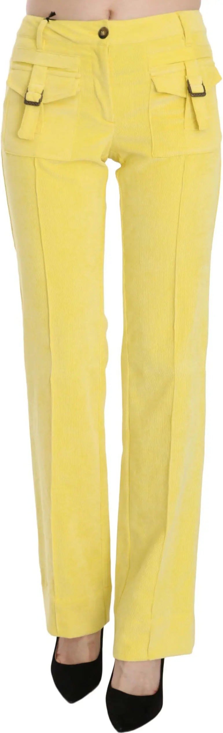 Hose Just Cavalli Gelb Cordhose Mittlere Taille Gerade