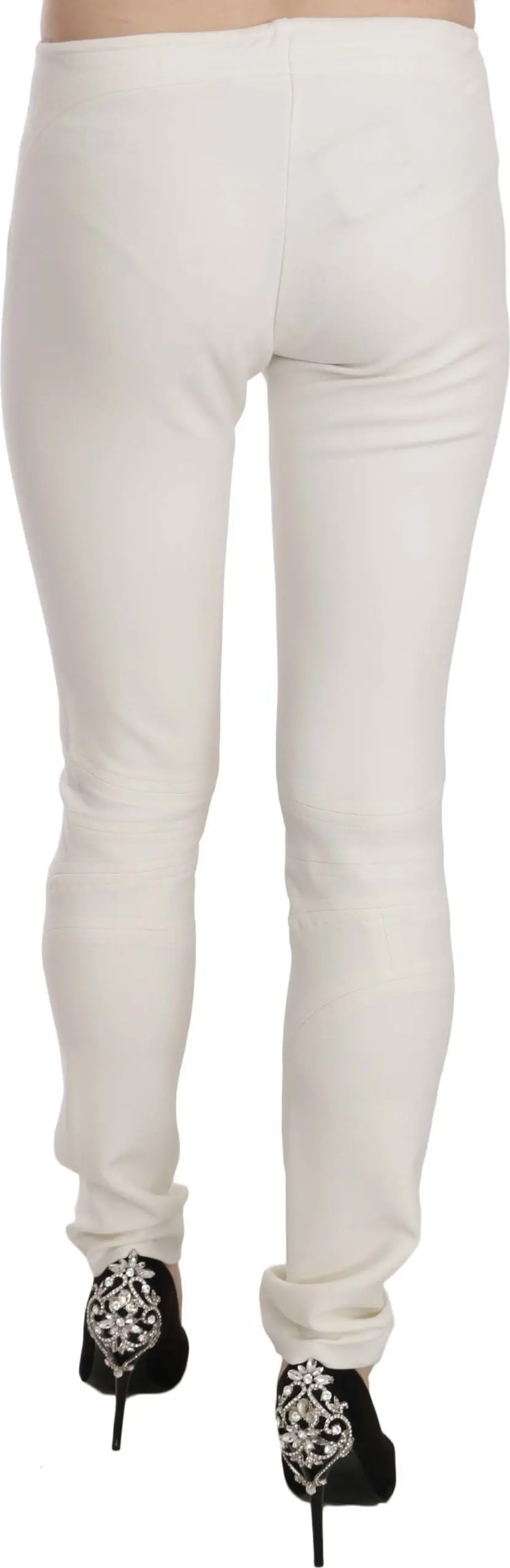 Trousers Just Cavalli White Mid Waist Skinny Dress