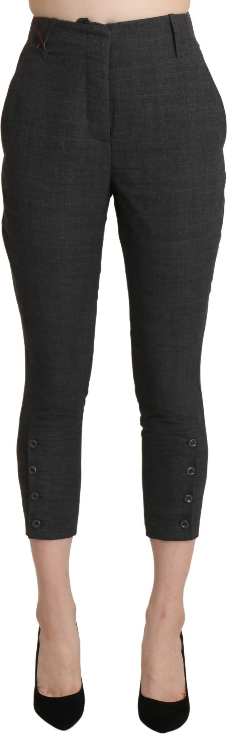 Hose Ermanno Scervino Grau High Waist Capri Cropped