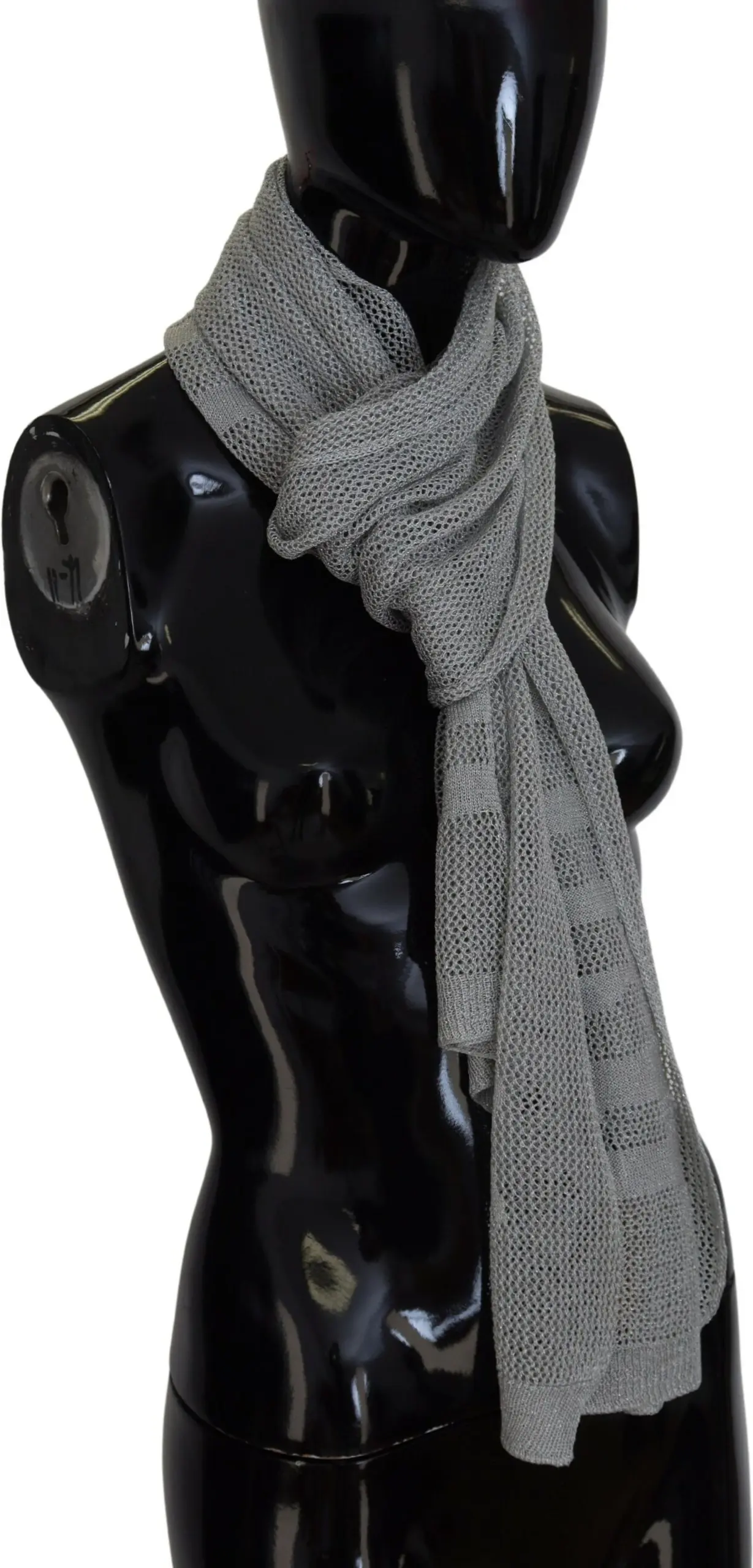 Scarf John Galliano Elegant Gray Knitted Designer Scarf