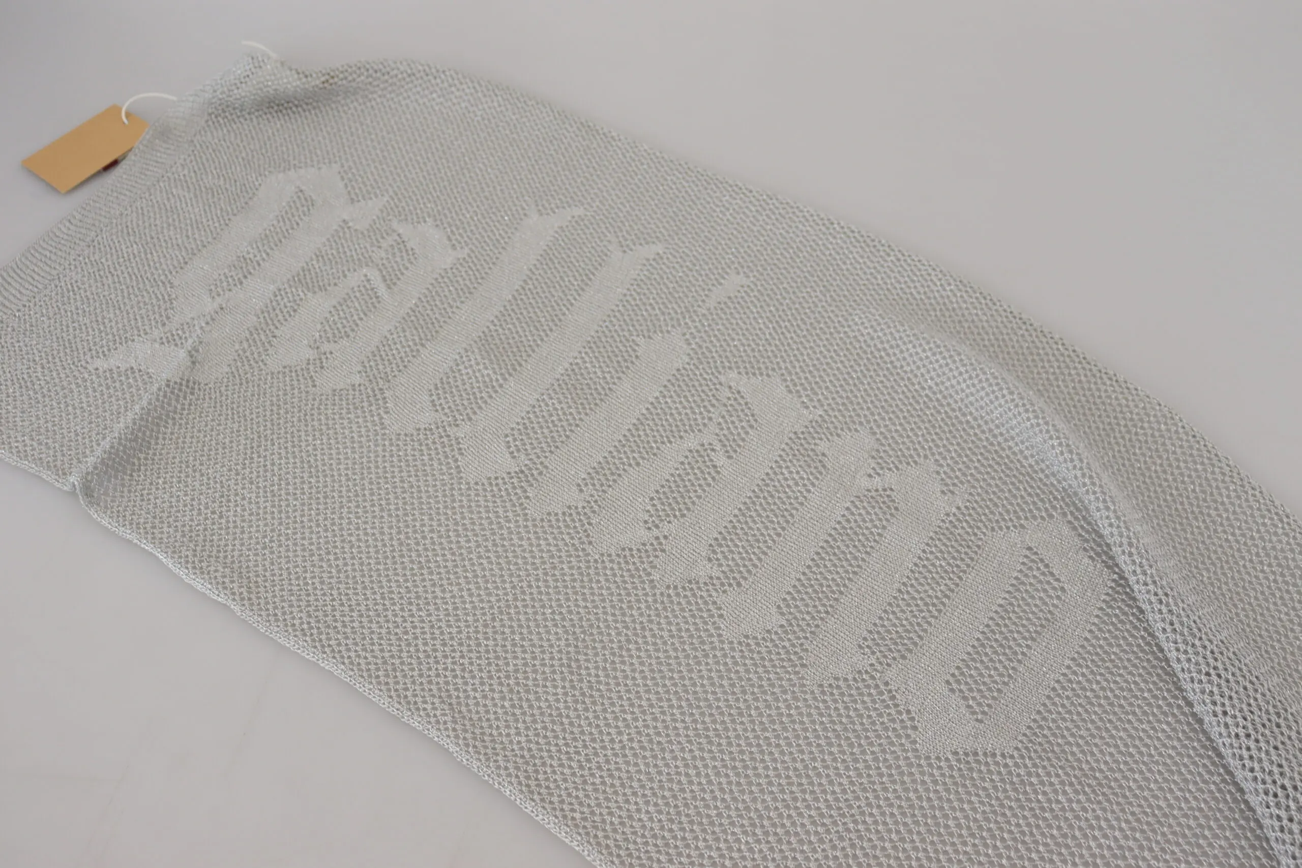 Scarf John Galliano Elegant Gray Knitted Designer Scarf