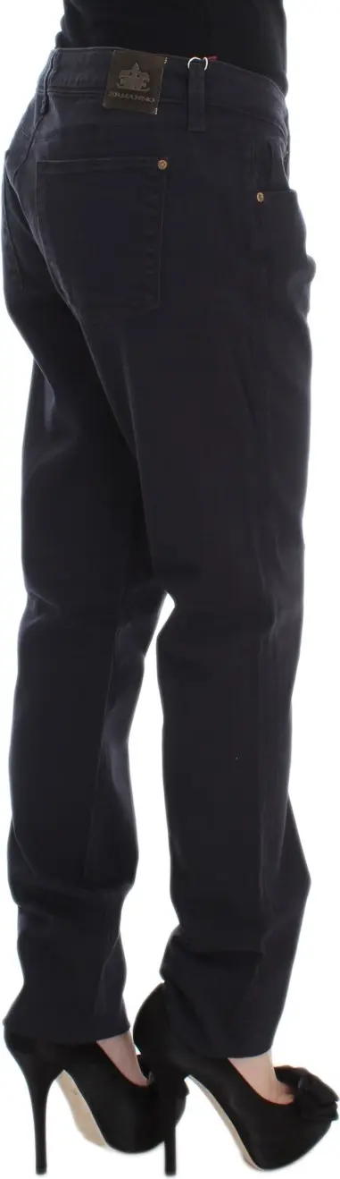 Pants Ermanno Scervino Blue Cotton Blend Casual Fit