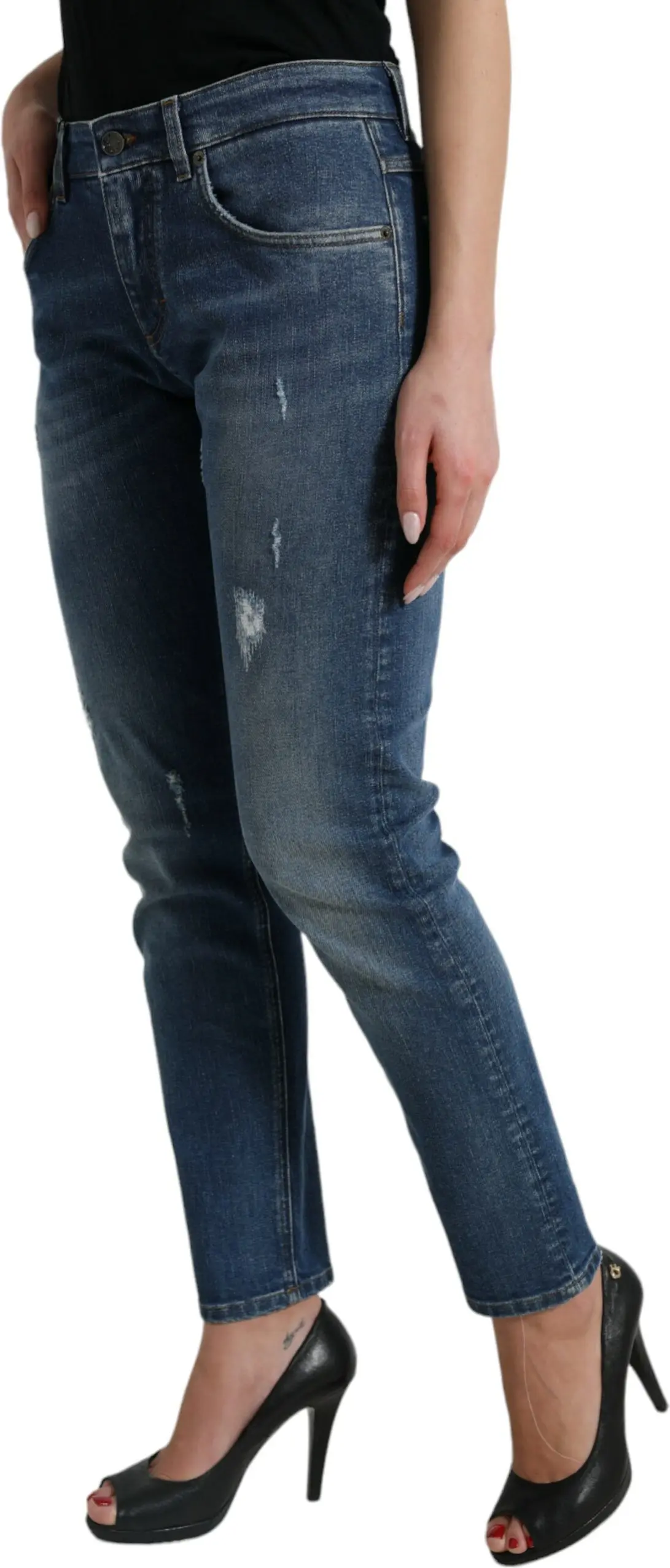 Jeans Dolce & Gabbana BOYFRIEND Mid Waist Cotton Denim Jeans
