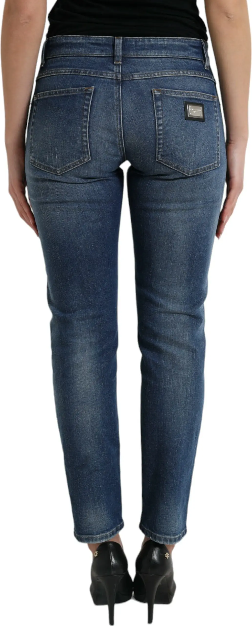 Jeans Dolce & Gabbana BOYFRIEND Mid Waist Cotton Denim Jeans