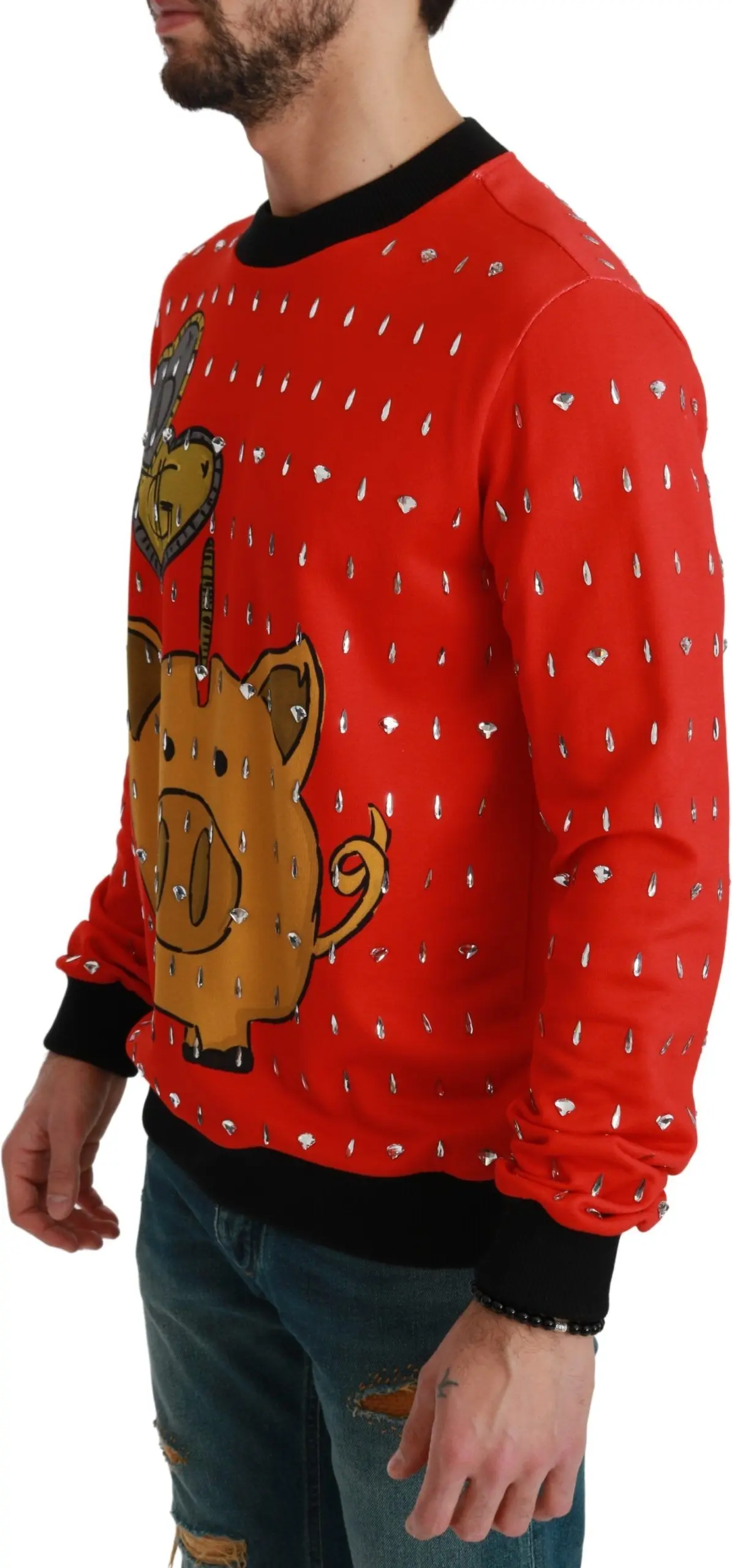 Sweater Dolce & Gabbana Red Crystal Pig of the Year