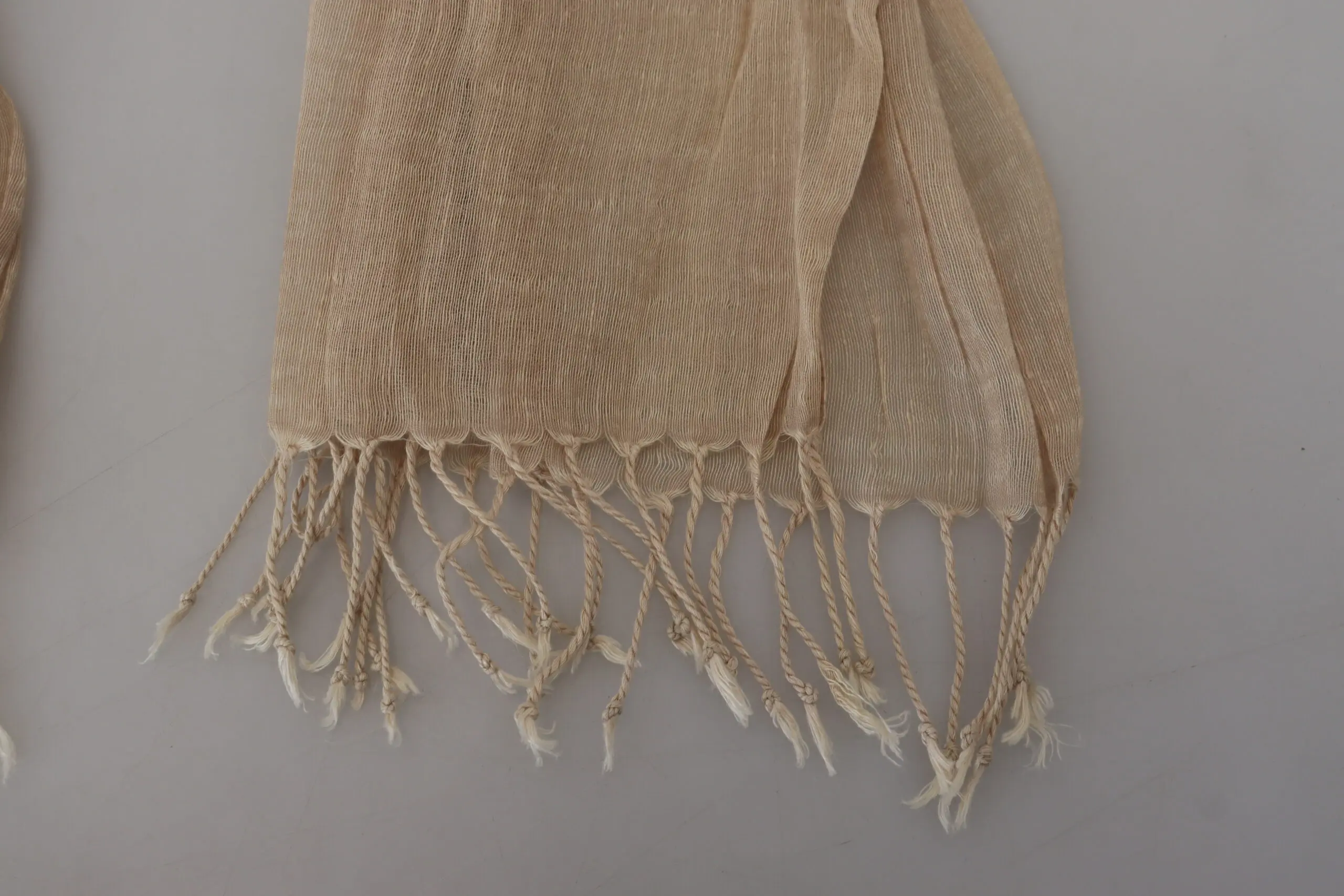 Scarf Costume National Chic Beige Fringed