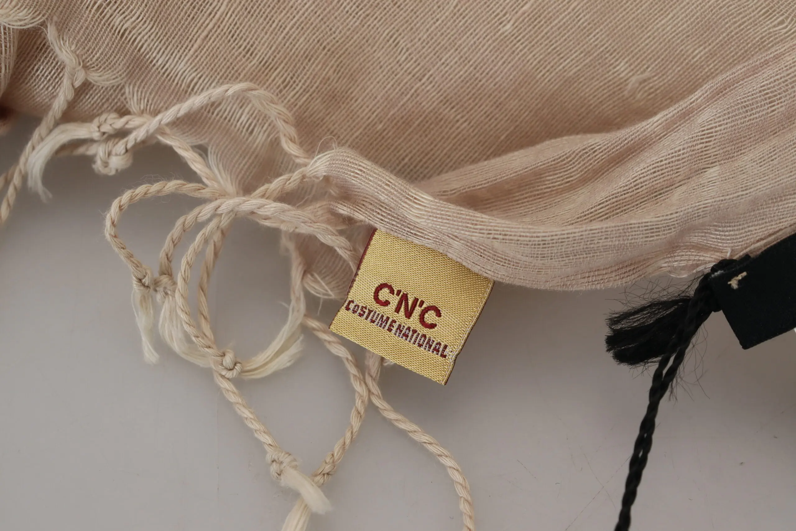 Scarf Costume National Chic Beige Fringed