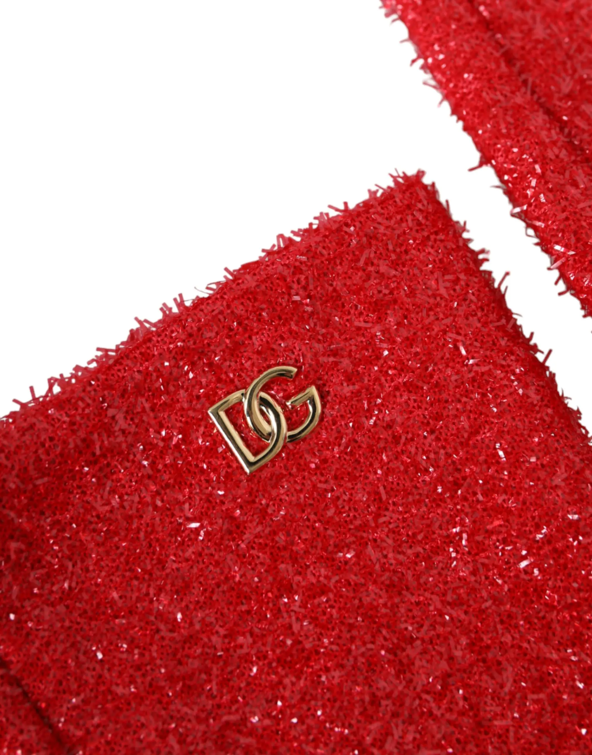 Gloves Dolce & Gabbana Red Lurex Fantasia Mid Arm Length Gloves