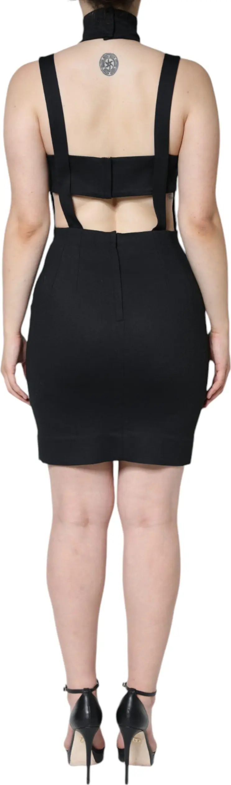 Black Cut Out Sleeveless Bodycon Mini Dress Dolce & Gabbana