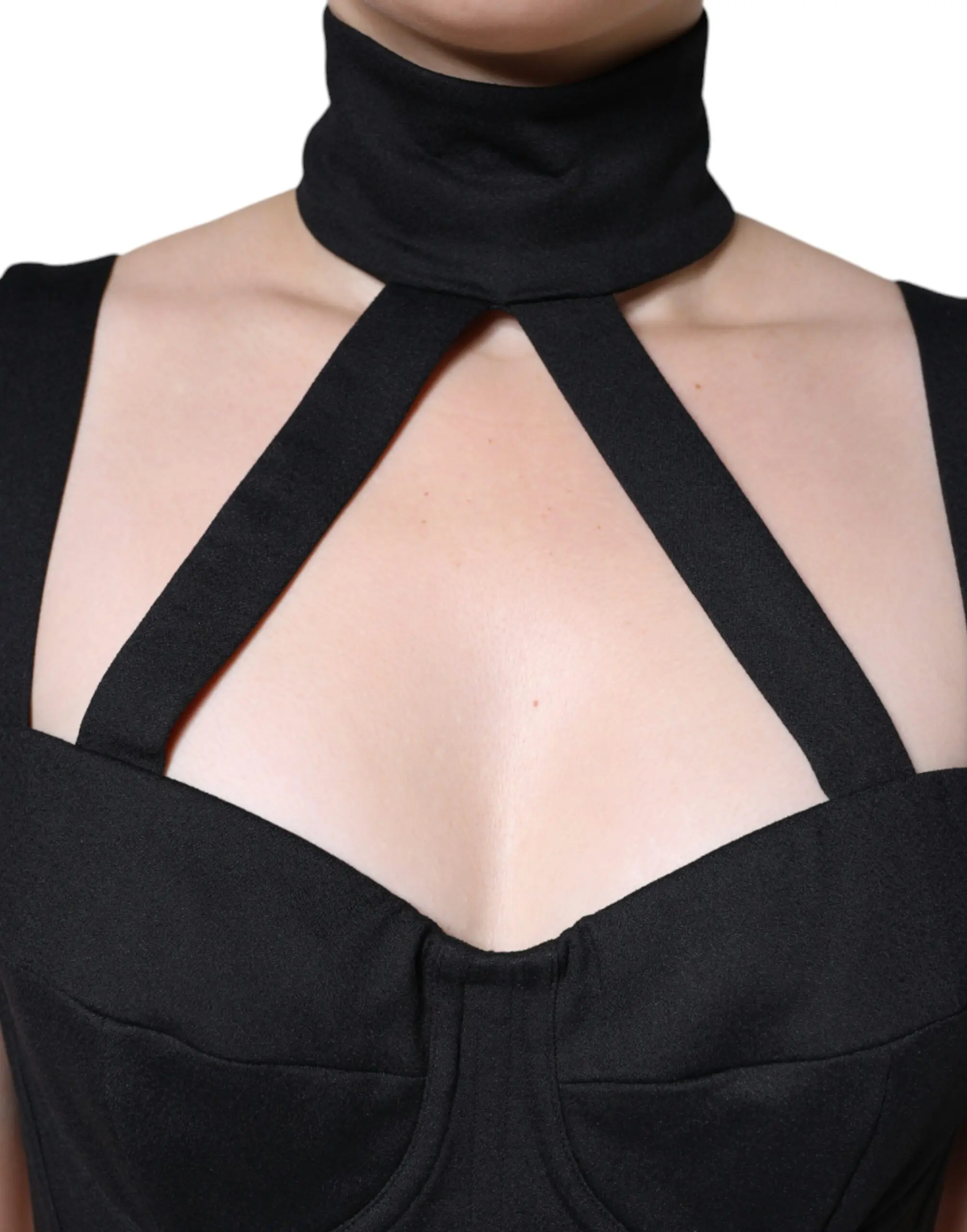 Black Cut Out Sleeveless Bodycon Mini Dress Dolce & Gabbana