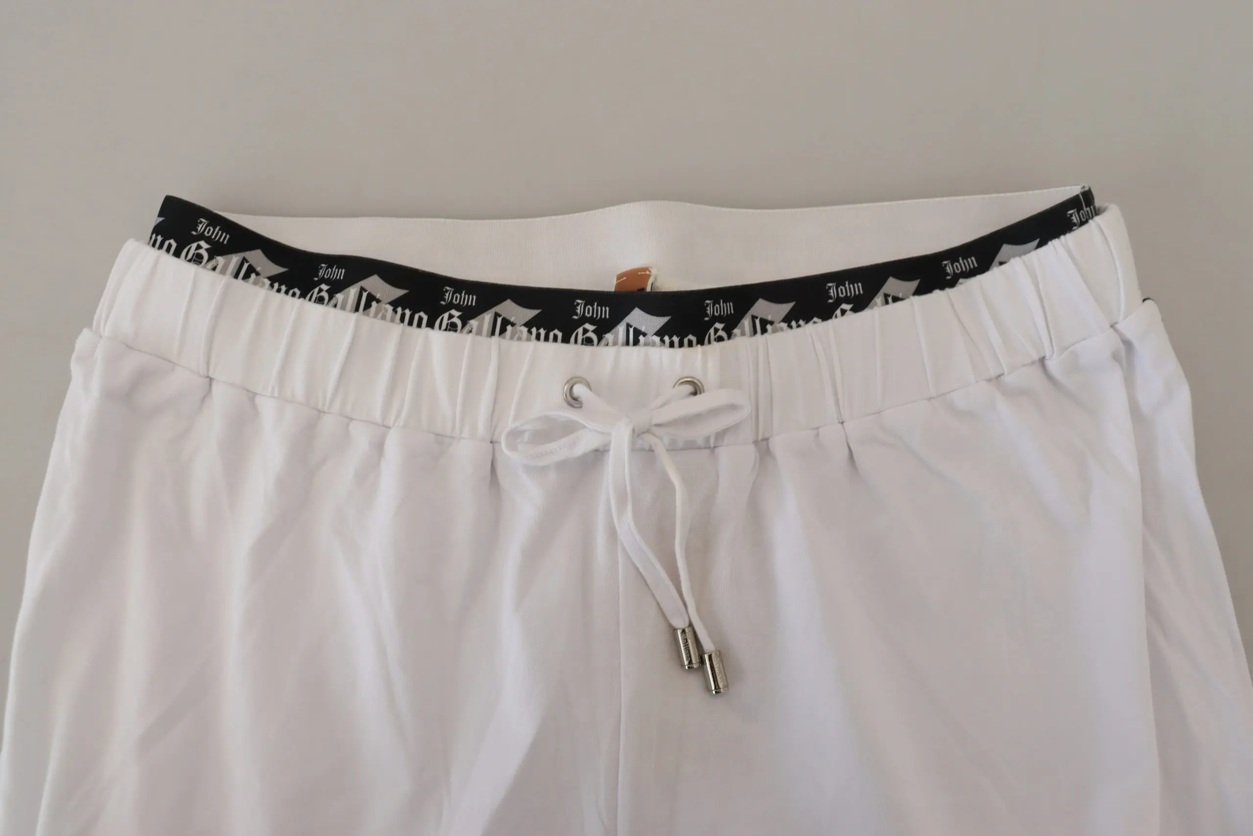 John Galliano Weiße Baumwollhose mit Logo für Herren