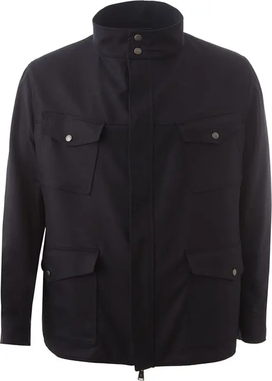 Blauer Wollmantel Lardini