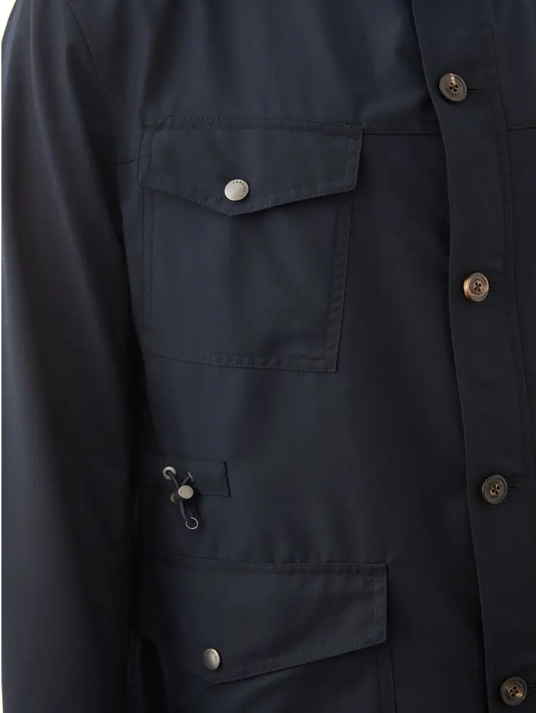 Blauer Wollmantel Lardini