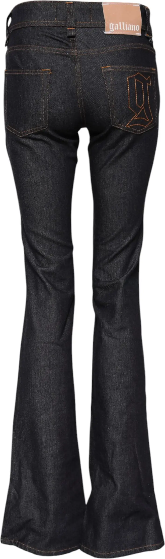 Blue Mid Waist Cotton Wide Leg Denim Jeans by John Galliano