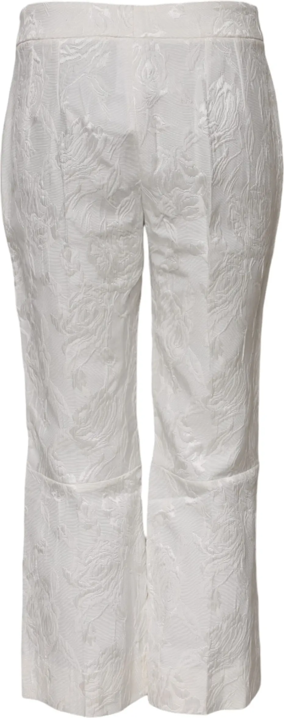 Pants Dolce & Gabbana White Cotton Floral Jacquard