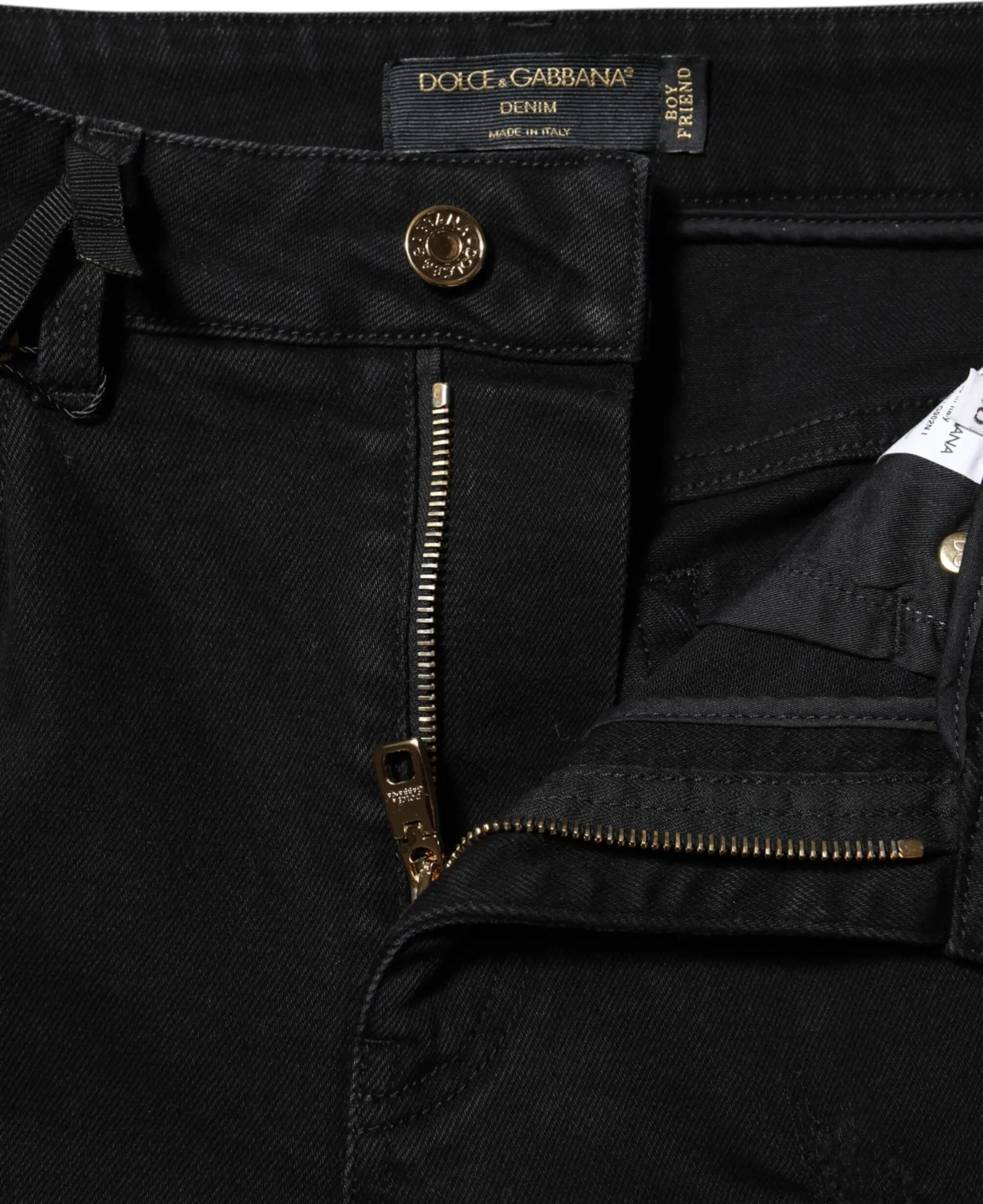 Black Boyfriend Cotton Flared Denim Jeans
