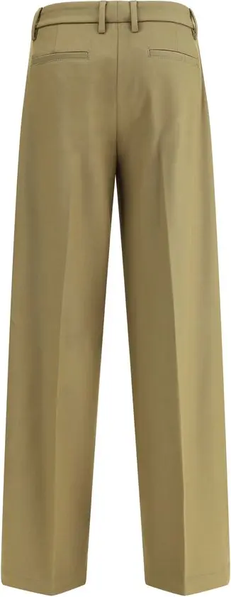 Green Polyester Dress Pants