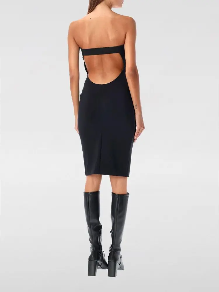 Coperni Black Cotton Cocktail Dress