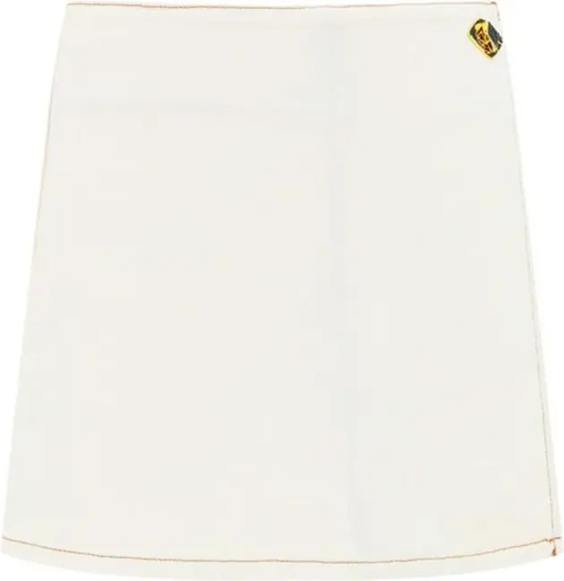 White Cotton Mini Skirt
