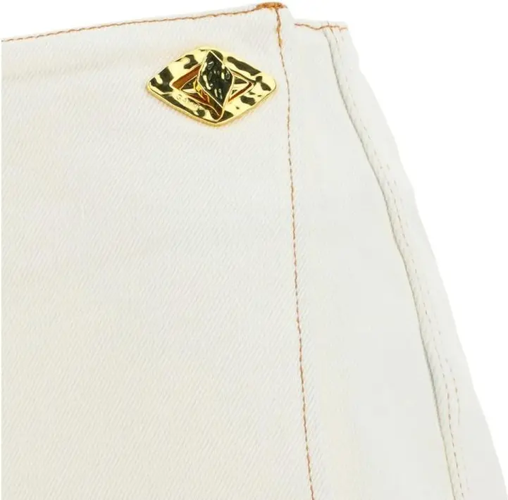 White Cotton Mini Skirt