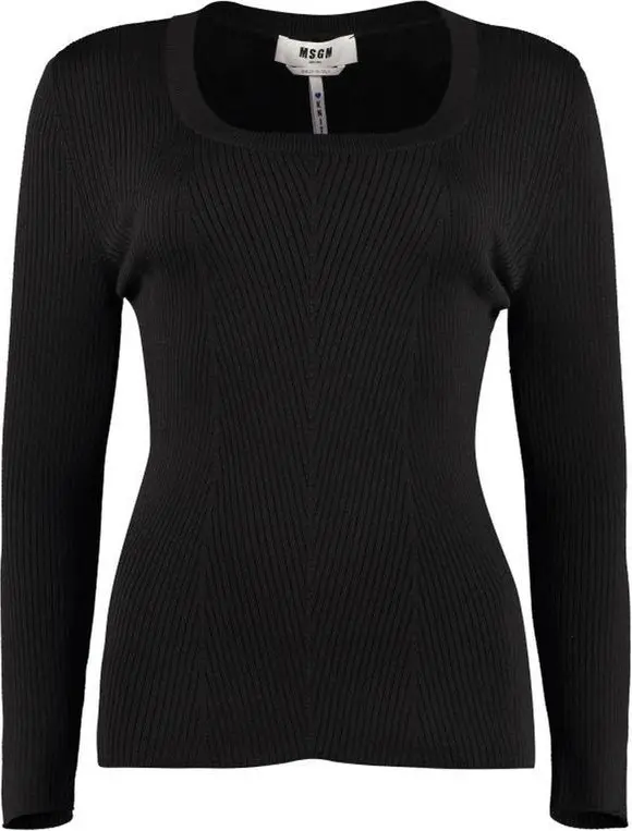 Sweatshirt MSGM Black Cotton Wool Polyamide Sweatshirt