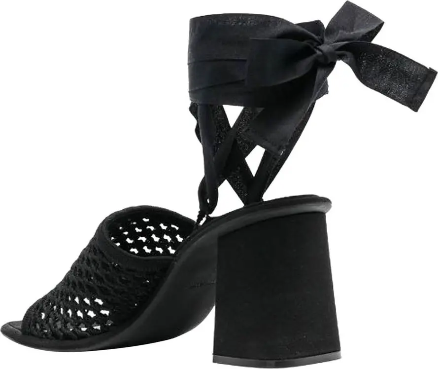 Miu Miu Black Fabric Strap-On Sandals
