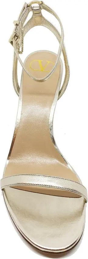 Valentino Garavani Gold Leather Stiletto Heel Sandals