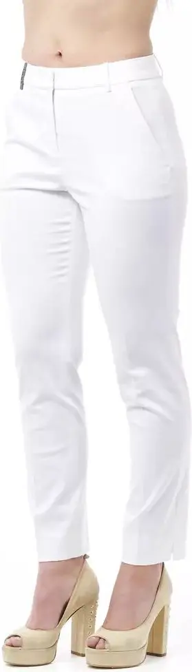White Cotton Pants Peserico