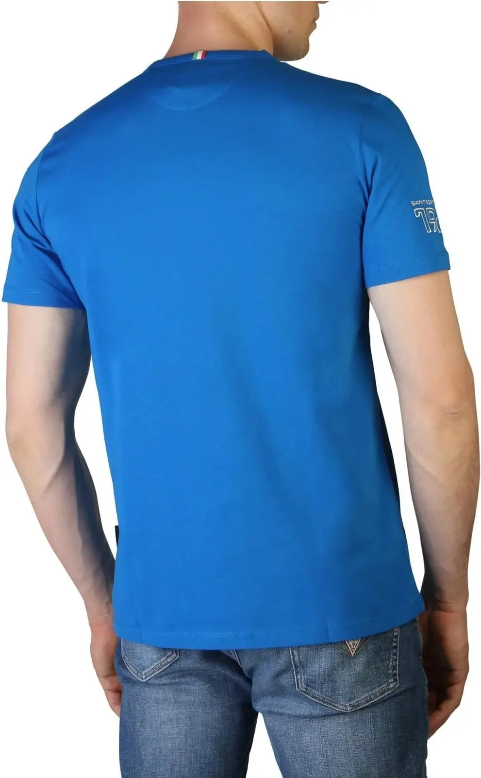 Blue Cotton T-Shirt Lamborghini