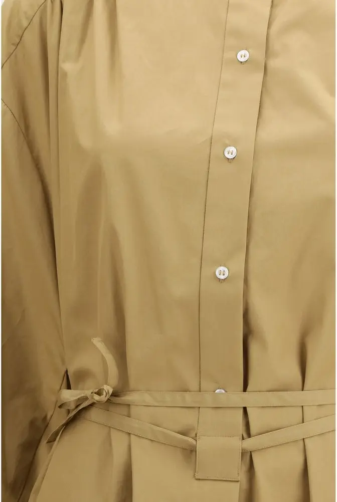 Beige Cotton Casual Dress