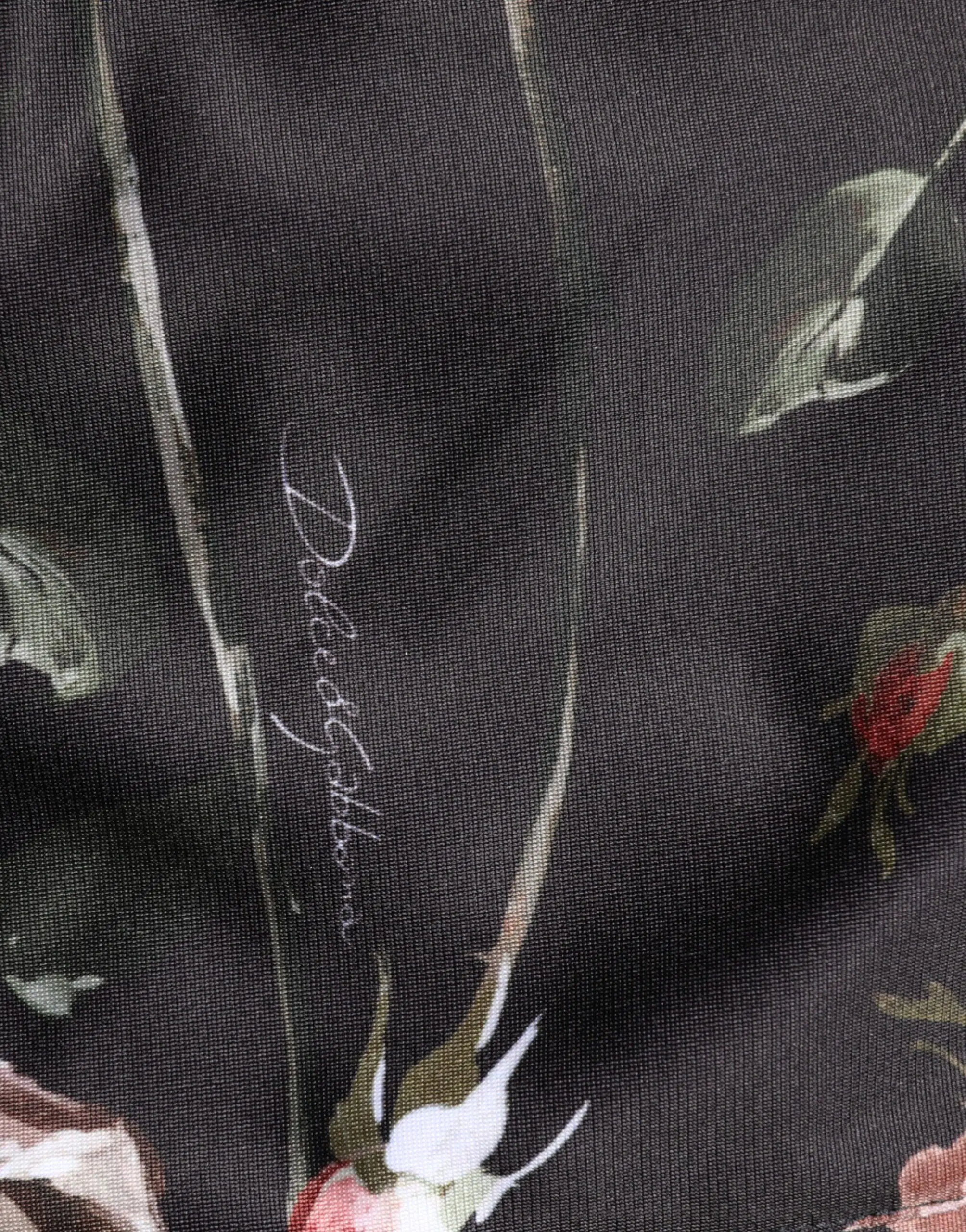 Chino Pants Dolce & Gabbana Black Floral Straight-Leg