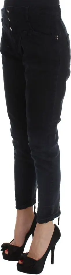 Black Cotton Cropped Jeans Costume National
