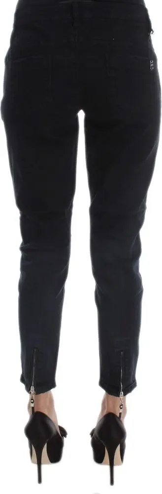 Black Cotton Cropped Jeans Costume National