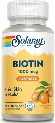 High Potency Biotin 1000 Mcg Natürlicher Orangensaftgeschmack Solaray