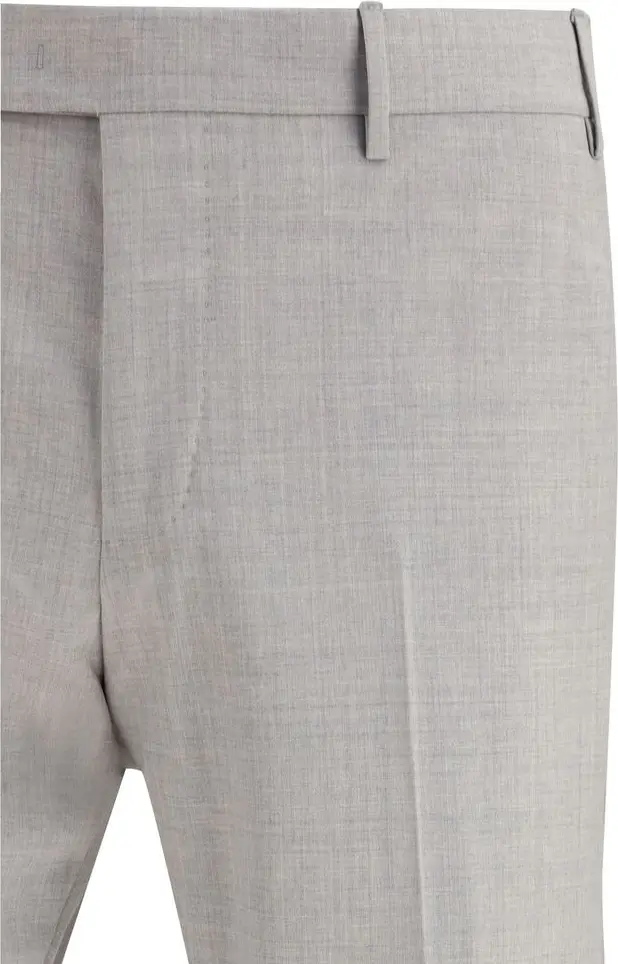 Trousers PT Torino Gray Fleece Wool