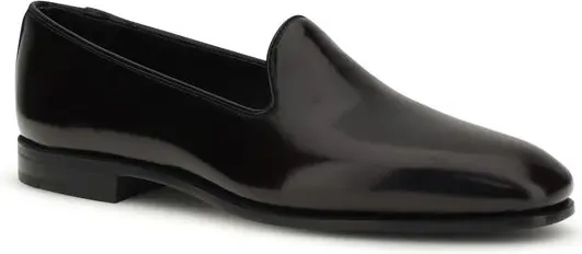 Black Calf Leather Bos Taurus Slip-On Loafers